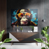 Smarty Monkey Brushed Aluminum Dibond Wall Art.